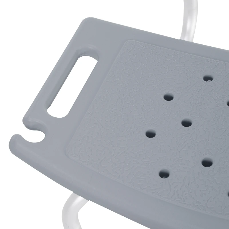 HOMCOM Duschstuhl Badehocker Badestuhl Duschhocker Duschsitz Badhilfe höhenverstellbar (Duschhocker mit Rückenlehne (Grau))