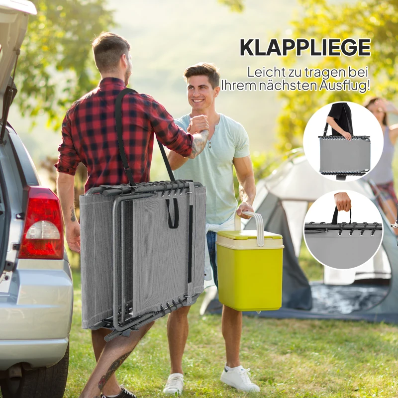 Outsunny Opvouwbare ligstoel tuinligstoel met kussen, ligstoel met 5-standen verstelbare rugleuning tot 120 kg