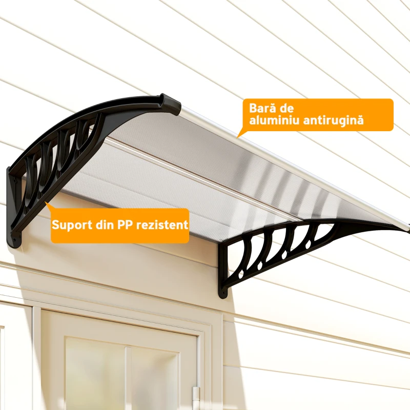 Outsunny Copertina moderna din policarbonat, 110x60x18 cm, gri