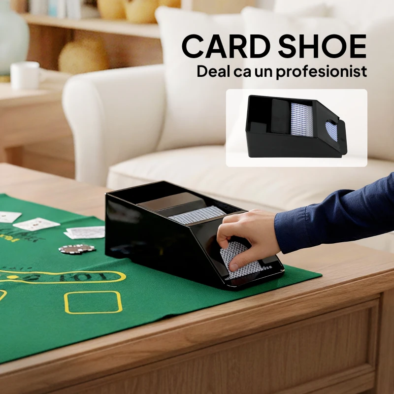 SPORTNOW Set de Poker cu 300 de Jetoane, Amestecător de Cărți, Suport de Cărți, Cazinou Texas Holdem Poker Set cu Covoraș, Argintiu