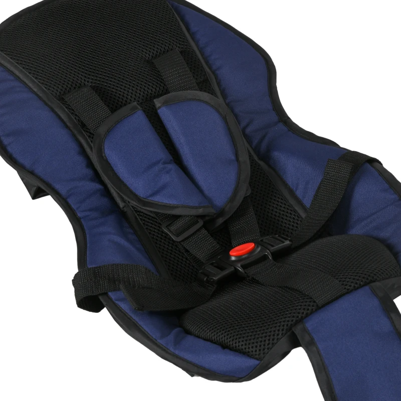 HOMCOM Tricicletă pentru Copii cu Mâner Multifuncțional, Cărucior pentru Copii cu Centură de Siguranță și Coș, 112x50x104 cm, Albastru