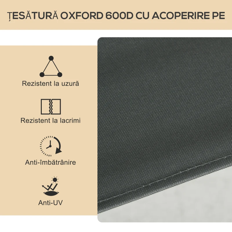 Outsunny Set 2 Scaune de Camping Pliabile cu Cotiere, 54x59x78 cm, Gri Închis