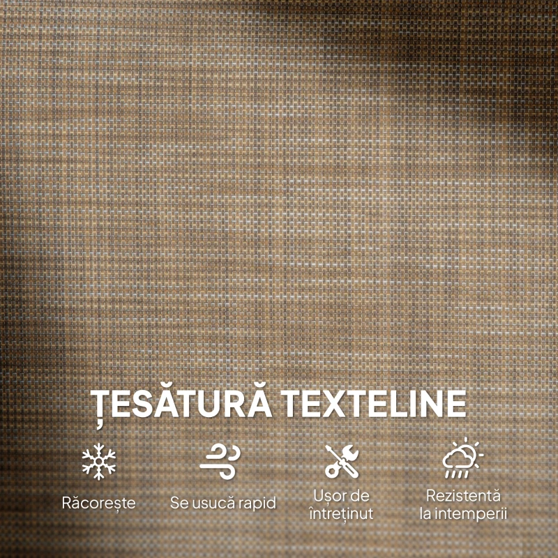 Outsunny Banca Tip Leagan 2 Locuri din Metal, Negru, 123x70x87 cm