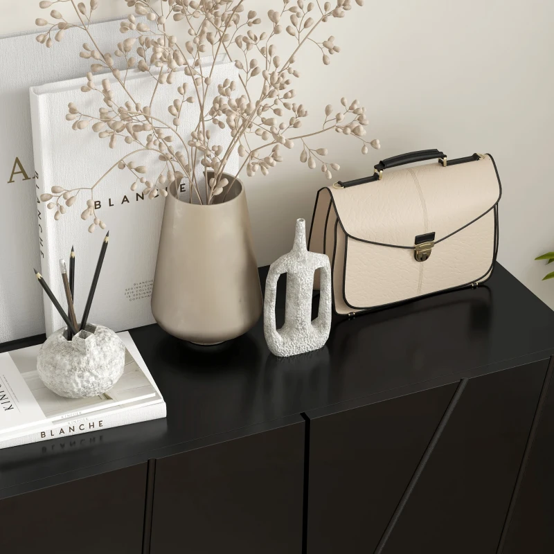 HOMCOM Zapatero de Entrada Recibidor con Estantes Ajustables Cierre Suave para 15-20 Pares de Zapatos 72x31,5x95 cm Negro