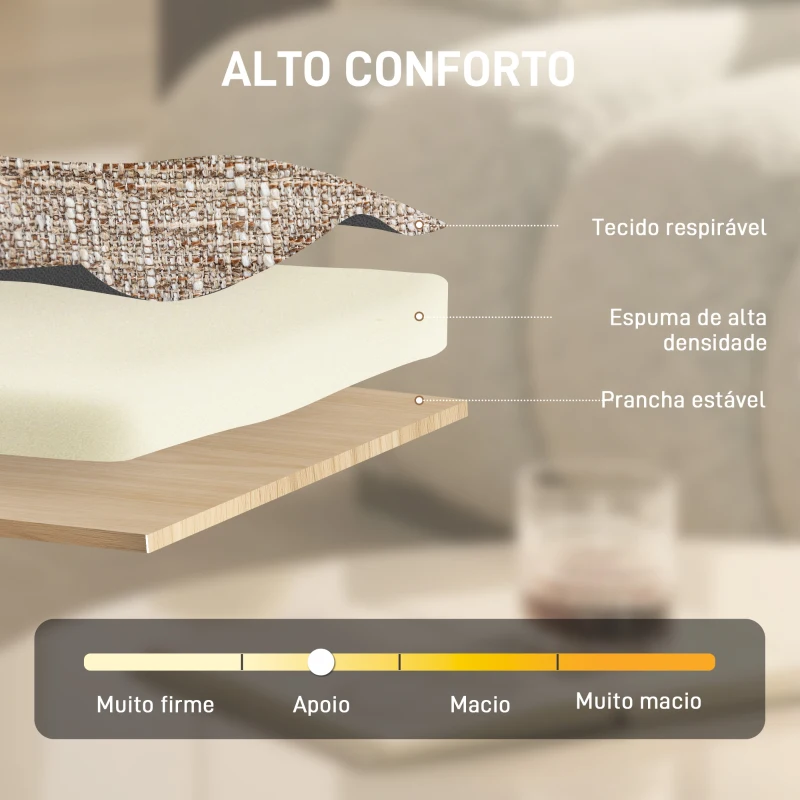 HOMCOM Poltrona de Sala com Assento Rotativo Revestida em Tecido Linho Assento Amplo Acolchoado Espesso Pés de Metal Bege