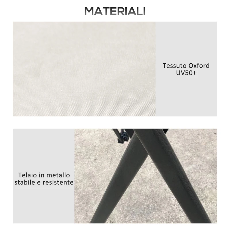 Outsunny Gazebo Pieghevole 4x4 m ad Altezza Regolabile con Zanzariera e Borsa, in Metallo e Tessuto Oxford Crema