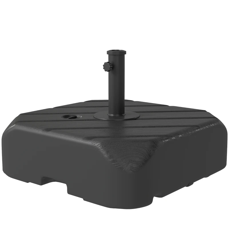 Outsunny Base para guarda-sol com rodas a encher com 45 kg de água / 72 kg de areia, para haste Ø 38 e 48 mm, preto