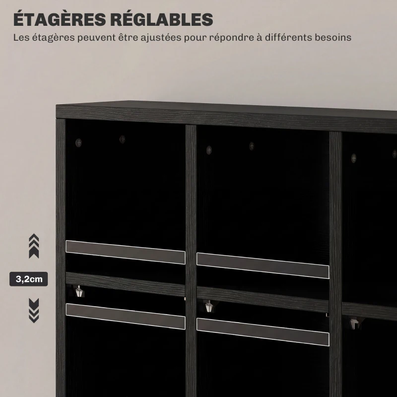 HOMCOM Meuble de rangement multimédia 456 CD/ 336 DVD - bibliothèque en bois avec étagères réglables, 89 x 130,5 cm, noir