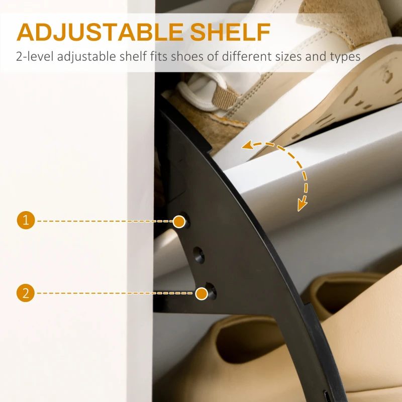 HOMCOM Three Drawer Slim Shoe Storage Cabinet, 12 Shoe Pairs - White