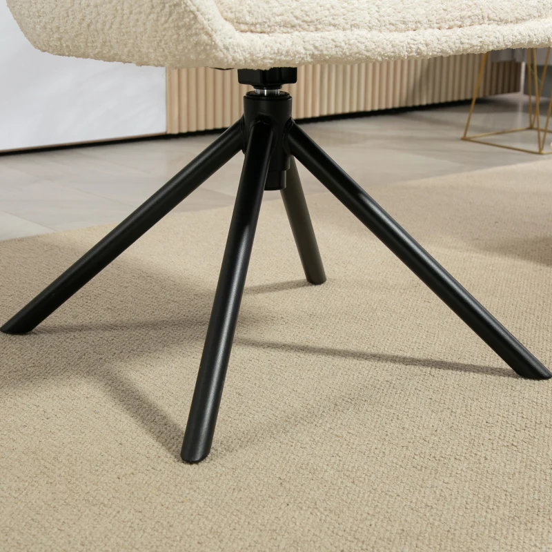 HOMCOM Chaise de salle à manger pivotante 360°, chaise de cuisine avec assise rembourrée, 58,5 x 59 x 78,5 cm, crème