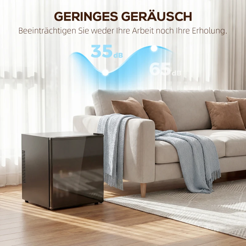 HOMCOM Mini lodówka 44 l/46 puszek Mała lodówka z regulowanym termostatem 43 x 51 x 51,3 cm, Czarny