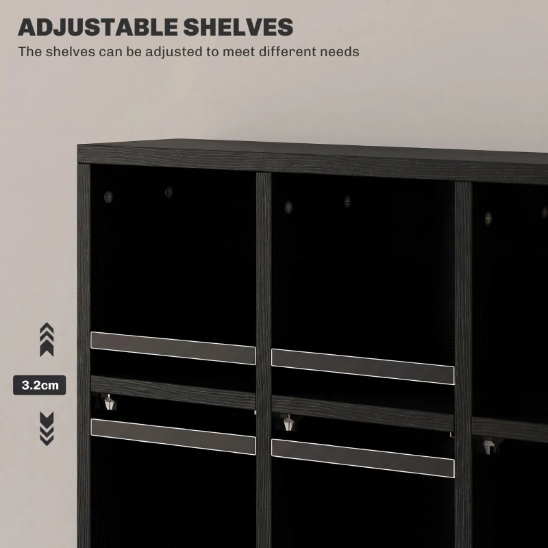 HOMCOM CD Storage Unit with Adjustable Shelves, 89 x 130.5 cm, Black