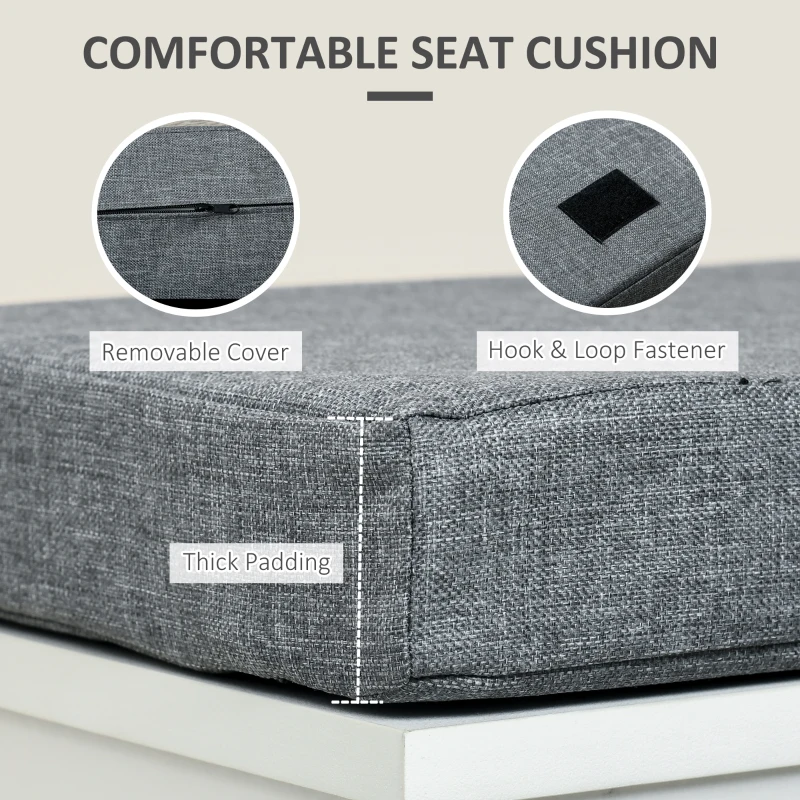 HOMCOM Shoe Storage Bench with Flip Drawers, Shoe Cabinet with Seat Cushion and Adjustable Shelf for Hallway, Entryway, Living Room, Bedroom, White