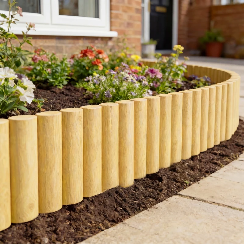 Outsunny Cerca de Jardim Cerca de Madeira 176x30 cm Painéis de Cerca Cerca para Cães para Jardim Canteiros Barreira para Animais