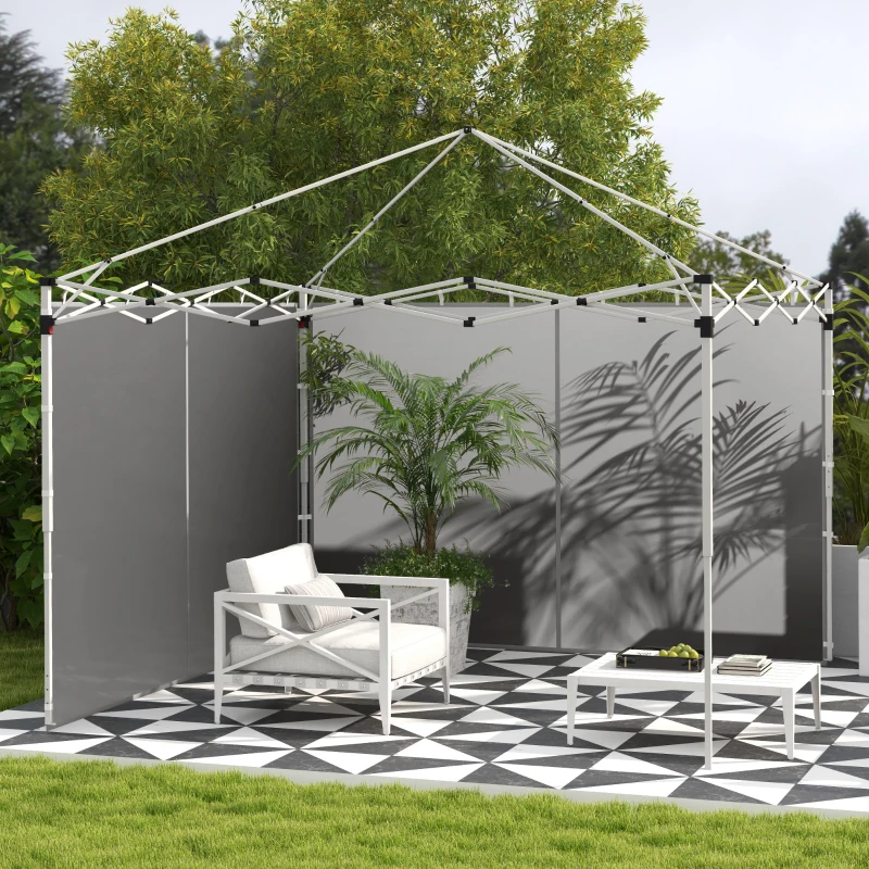 Outsunny Panneaux latéraux pour gazebo, pour 3x3(m) ou 3x6m Pop Up Gazebo, 2 packs de panneaux latéraux de remplacement, gris