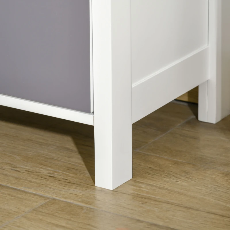 HOMCOM Chiffonnier commode meuble de rangement 5 tiroirs multicolores avec poignée métal coquille MDF - dim. 45L x 30l x 95,4H cm