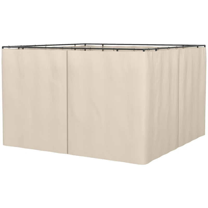 Outsunny 4 parois latérales pour pavillon de jardin tonnelle rigide 300 x 300 cm protéger de la pluie vent soleil beige
