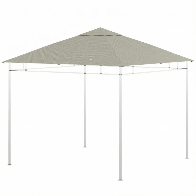 Outsunny Pânză de schimb pentru pavilion tonelă cort acoperiş de înlocuire gazebo de grădină poliester 180 g/m² 3 x 3 m gri