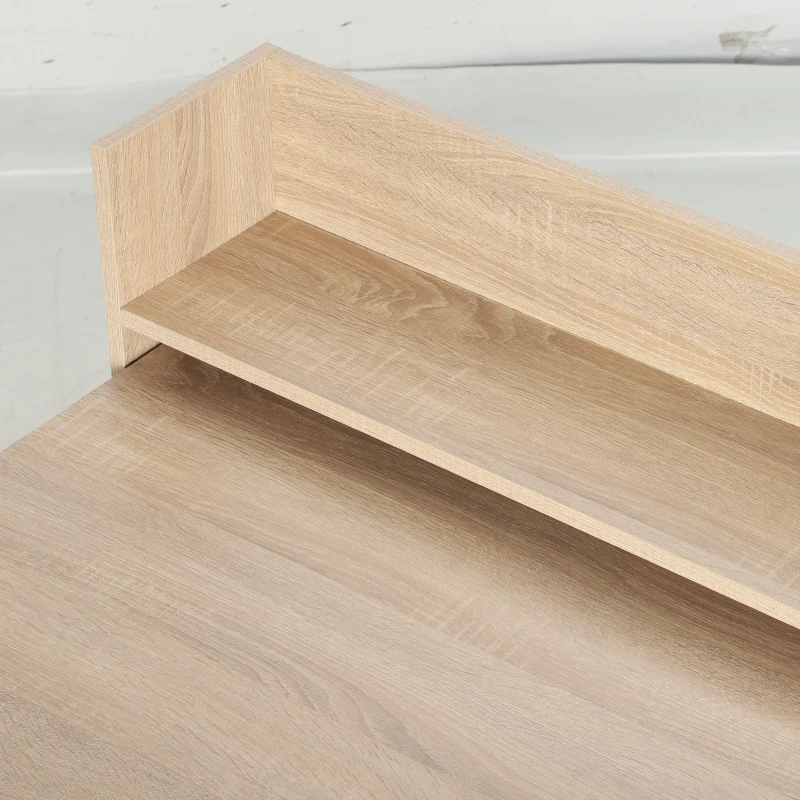 HOMCOM Masă pliabilă cu raft, design industrial, economisire de spațiu, pentru spații mici, 78,5 x 91 x 93 cm, Stejar