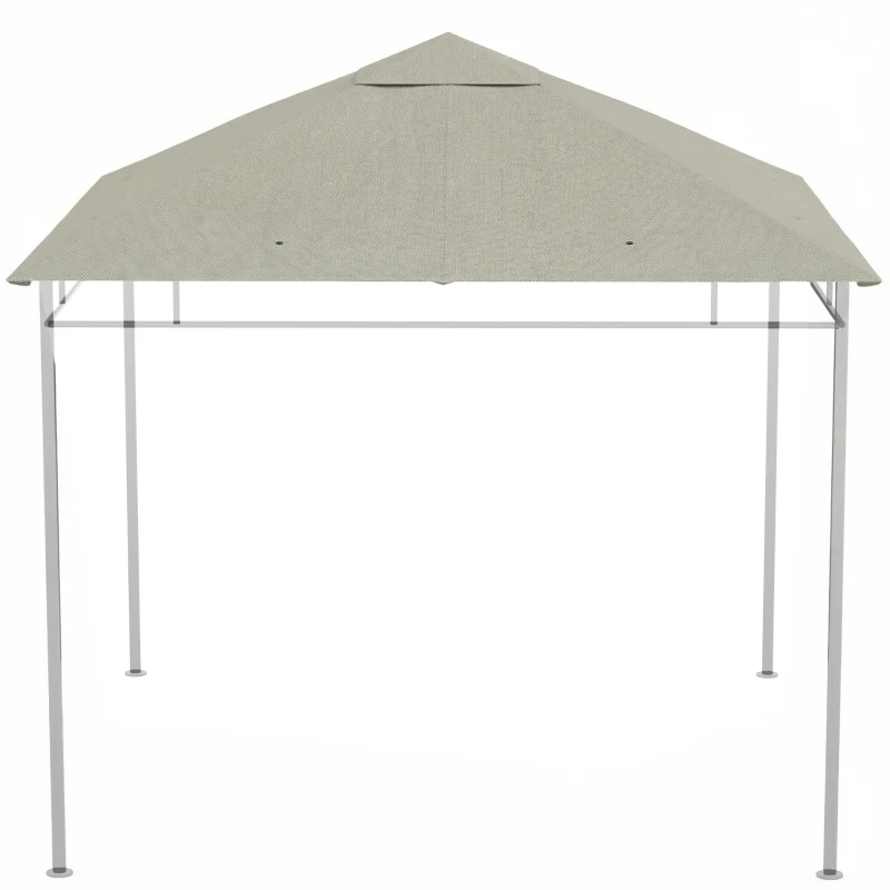 Outsunny Pânză de schimb pentru pavilion tonelă cort acoperiş de înlocuire gazebo de grădină poliester 180 g/m² 3 x 3 m gri
