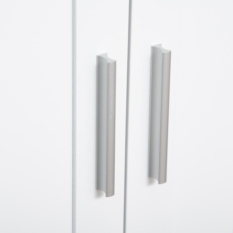 kleankin Móvel para Casa de Banho Armário de Chão a 3 Níveis Porta Dupla e Prateleira Regulável 60x30x80 cm Branco