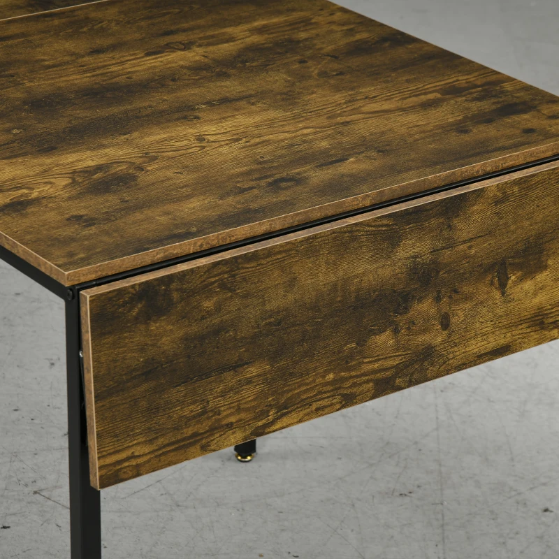 Homcom Masa Stil Industrial 120×79×79 cm – Pliabila cu Laturi Extensibile