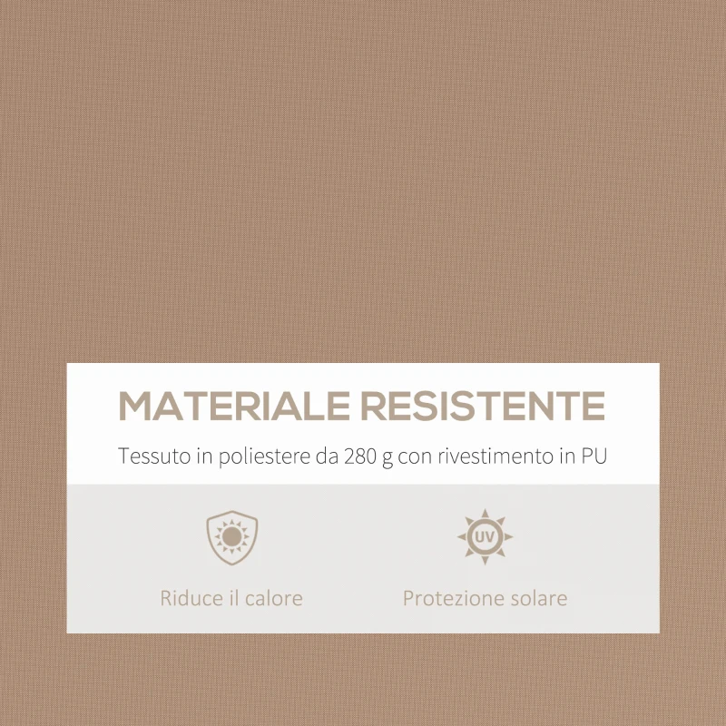 Outsunny Tenda da Sole per Esterno Avvolgibile a Bracci con Apertura a Manovella, 350x250 cm, Marrone