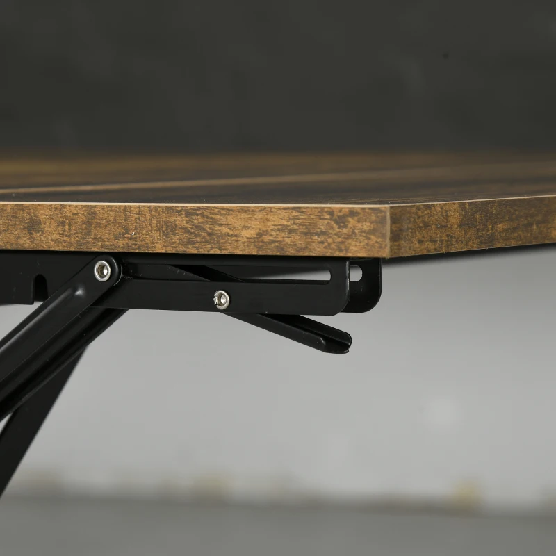 Homcom Masa Stil Industrial 120×79×79 cm – Pliabila cu Laturi Extensibile