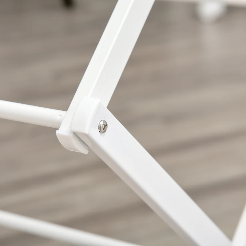 HOMCOM Uscător de rufe pliabil 8 nivele suport tip turn uscător suport rufe metal plastic Alb 74 x 35 x 144 cm