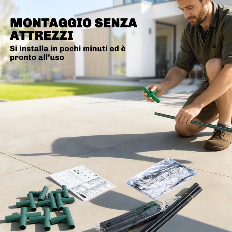 Outsunny Mini Serra con Borsa per Coltivazione e Porta Avvolgibile, 68x50x70 cm, Verde Scuro