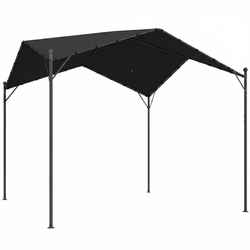 Outsunny Pergola Pavillon 3x3 m Imperméable Stable Résistant à l'hiver Protection solaire avec toit à deux pans Entretoises triangulaires