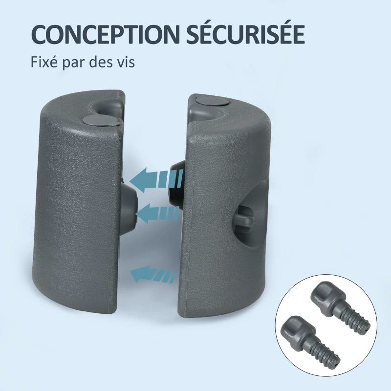 Outsunny Lot de 4 Pieds de tonnelle pop-up remplis d'eau ou de sable pieds de sol pour pavillon en HDPE avec vis de sécurité