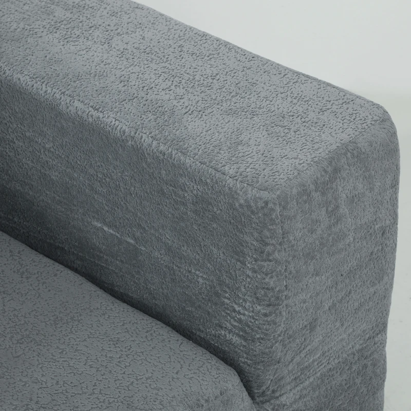 HOMCOM Sofá Seccional en Forma de U Sofá Modular con 2 Taburetes 2 Almohadas Reposabrazos Anchos sin Montaje Gris