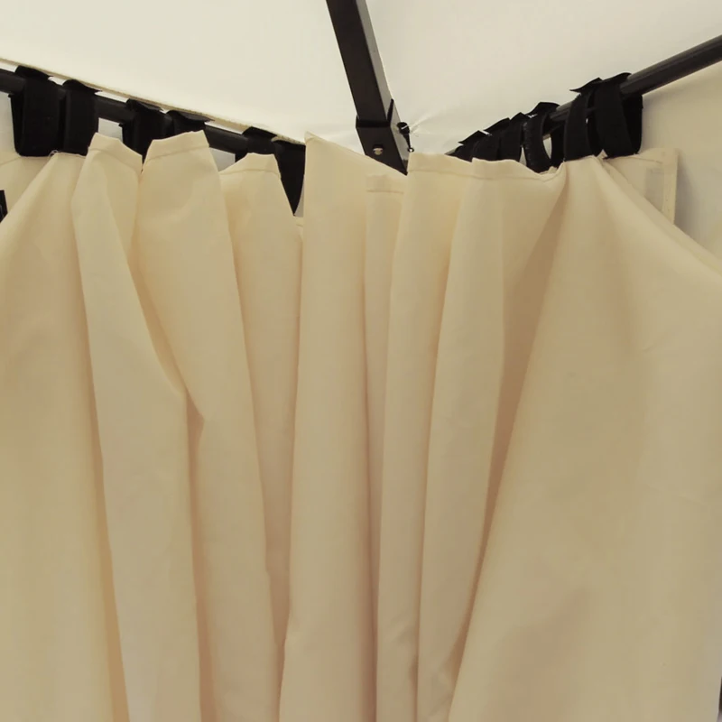 Outsunny Cenador de Jardín 4x3m con Doble Techo Estructura de Acero Anti-UV para Exterior Patio 400x300x280 cm Crema