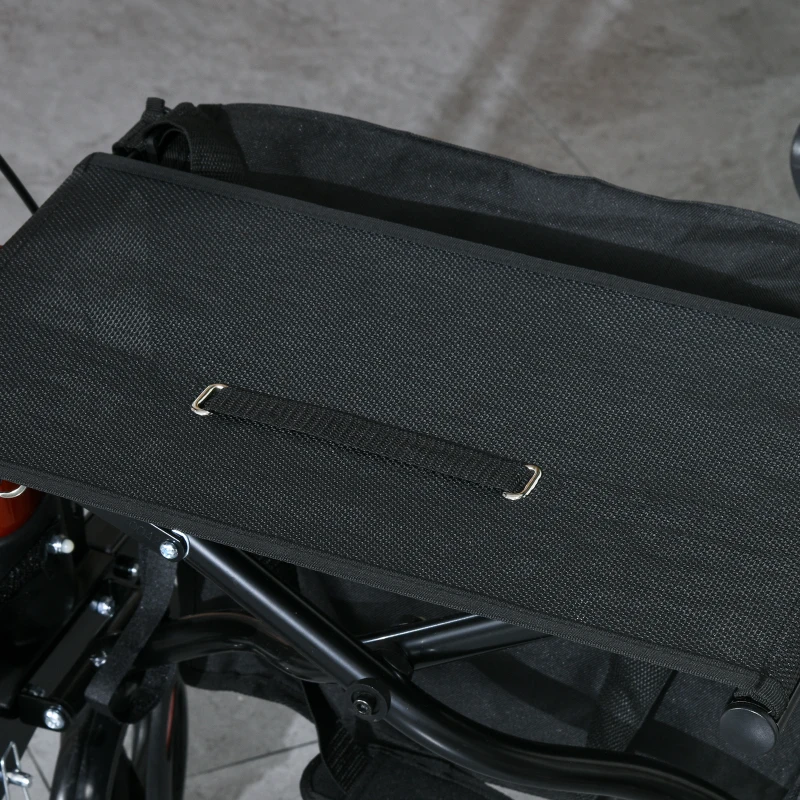 HOMCOM Andador para Ancianos Plegable de Aluminio con Asiento 4 Ruedas Altura Ajustable Frenos de Maneta Rojo y Negro