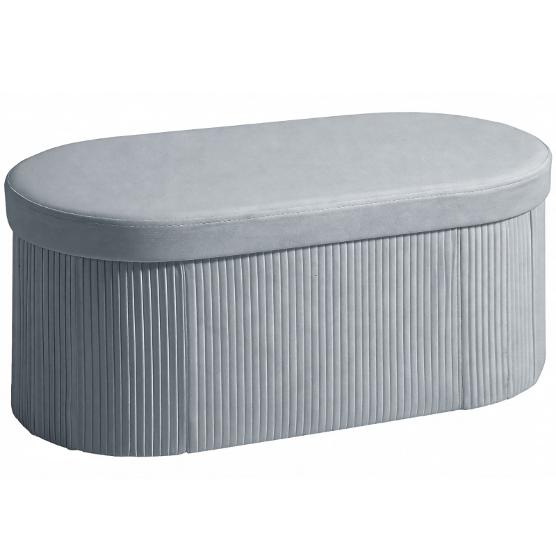 HOMCOM Puff Almacenaje Banco Almacenaje Plegable 72 L 76x38x35 cm Tapizado en Terciopelo Baúl de Almacenamiento Gris Oscuro