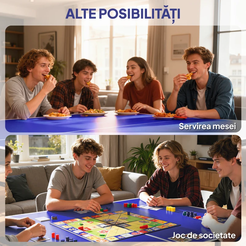 SPORTNOW Masă de Ping Pong Pliabilă cu Roți, Plasă și Palete pentru Interior