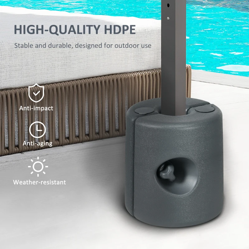 Outsunny HDPE Tent Weights Set of 4, Canopy Weights, Fill with Water or Sand, 48KG