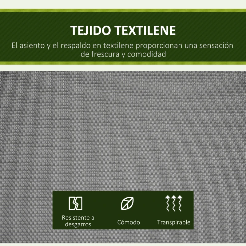 Outsunny Columpio de Jardín Exterior de 2 Plazas Techo Ajustable y Marco de Acero Asientos Textilene 140x118x162 cm Gris Oscuro