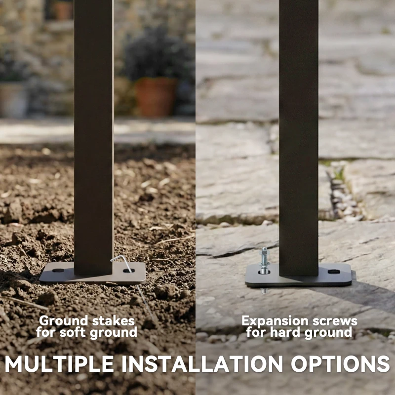 Outsunny Zadaszenie tarasowe Pergola ok. 4x3m z regulowanym dachem, montaż ścienny UV30+, kremowobiały