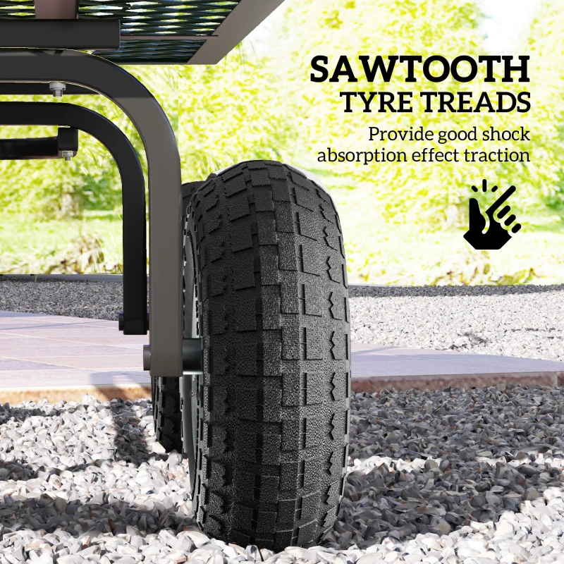 Outsunny Set de 2 Roți Pneumatice de Schimb, Alezaj de 16 mm pentru Cărucior de Grădină, Roabă și Platformă