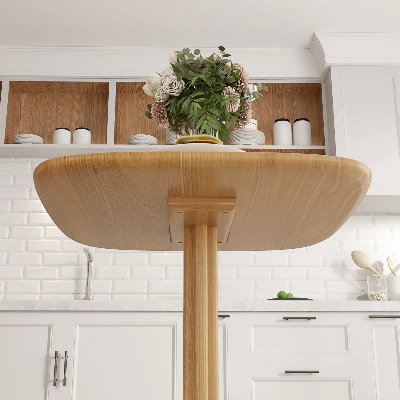 HOMCOM Mesa de Comedor de Madera Mesa de Cocina Cuadrada para 4 Personas para Espacios Pequeños 70x70x75 cm Madera Natural