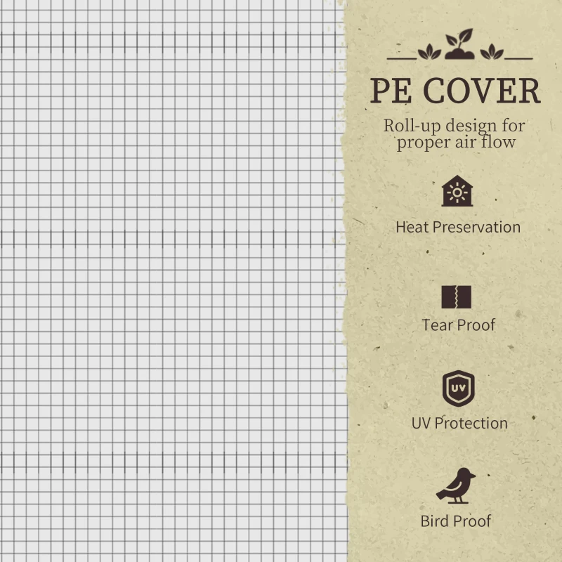 Outsunny Pat de Grădină Înălțat cu Acoperiș din PE, Jardinieră Înălțată pentru Exterior din Brad cu 4 Orificii de Drenaj, pentru Flori și Legume, pentru Grădină, Balcon, 121x55x117 cm, Gri Închis