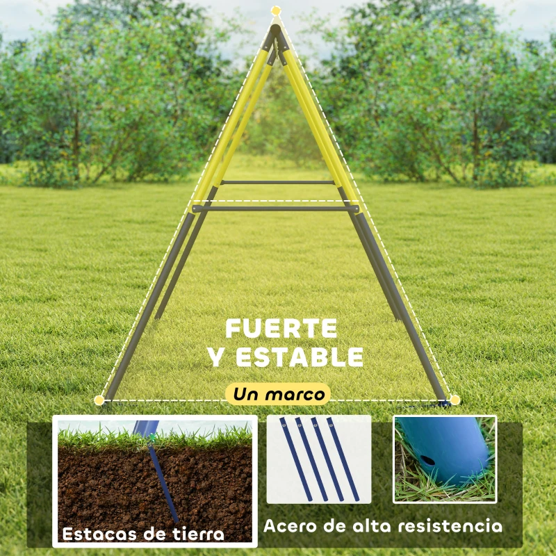 AIYAPLAY Estructura de Columpio Infantil Metálica para 2 Columpios Carga 150 kg para Asiento de Columpio Nido Azul