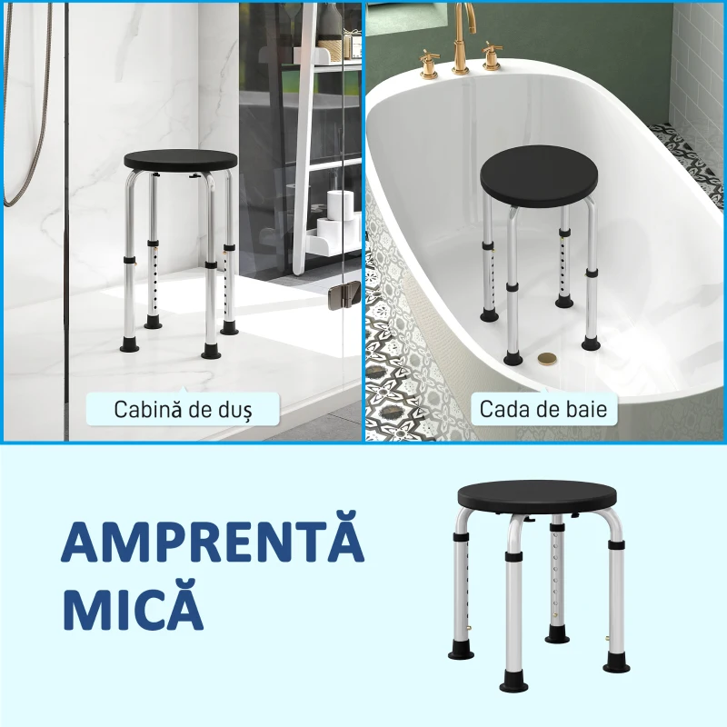 Homcom Scaun Dus – Reglabil, Antialunecare, Alb