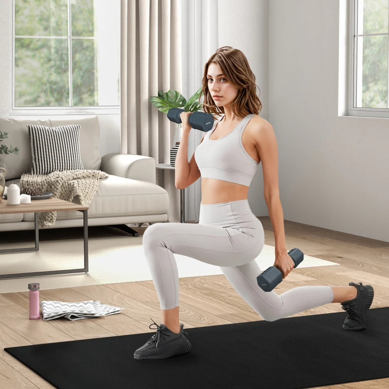 SPORTNOW Lot de 2 haltères réglables hexagonales avec poignée antidérapante pour l'entraînement à domicile, 2 x 2.5kg