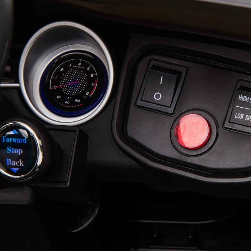 HOMCOM Coche Eléctrico para Niño +3 Años con Licencia de Mercedes 12V con Mando a Distancia Música y Luces Negro