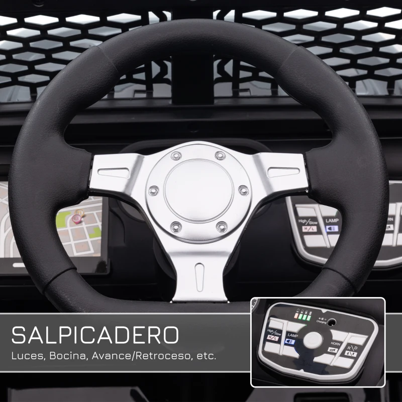 HOMCOM Coche Eléctrico para Niños de +3 Años Vehículo Todoterreno de Batería 12V con Control Remoto 100x65x72 cm Negro