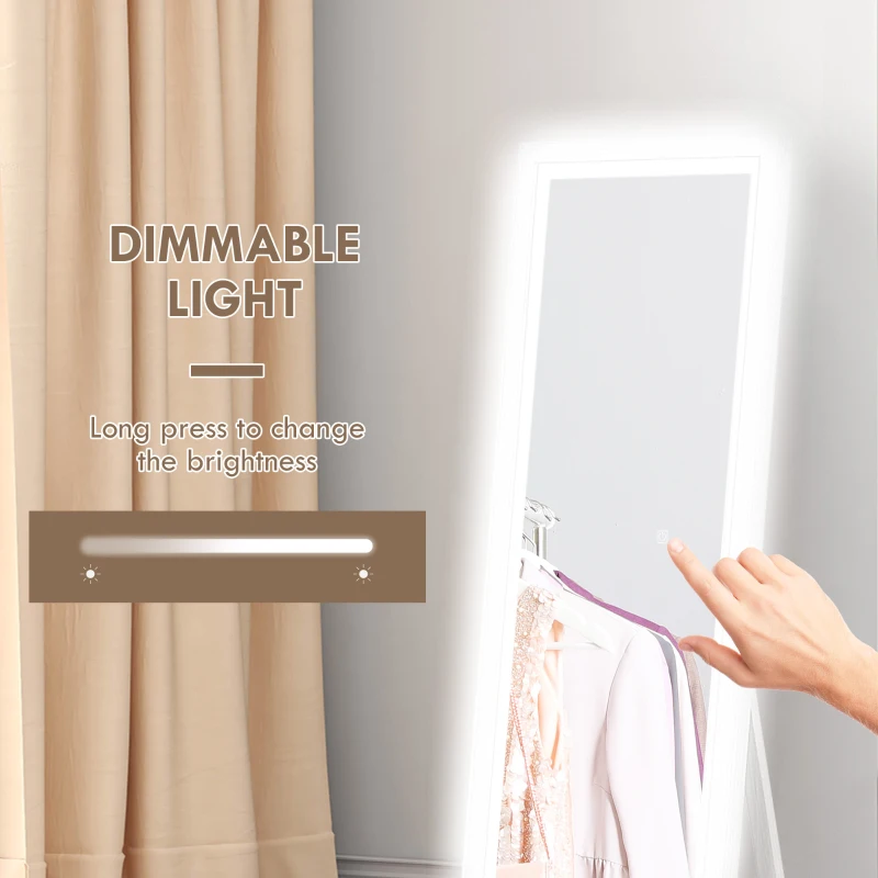 HOMCOM Lustro stojące 40 x 160 cm z LED, lustro ścienne