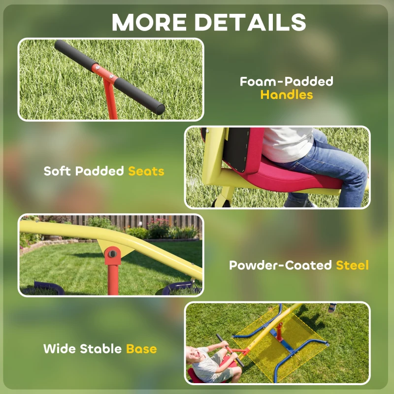 AIYAPLAY Altalena Bilico Basculante Girevole 360° 253x96x75 cm Multicolore